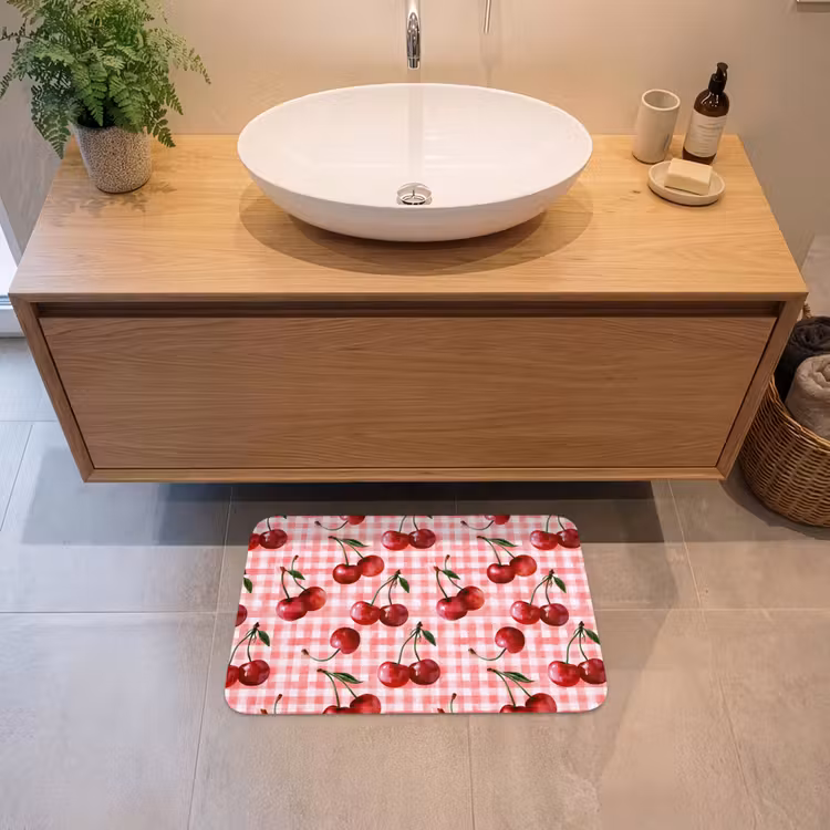 Kersen - Blokken - Rood Badmat klein 997 -sfeer1