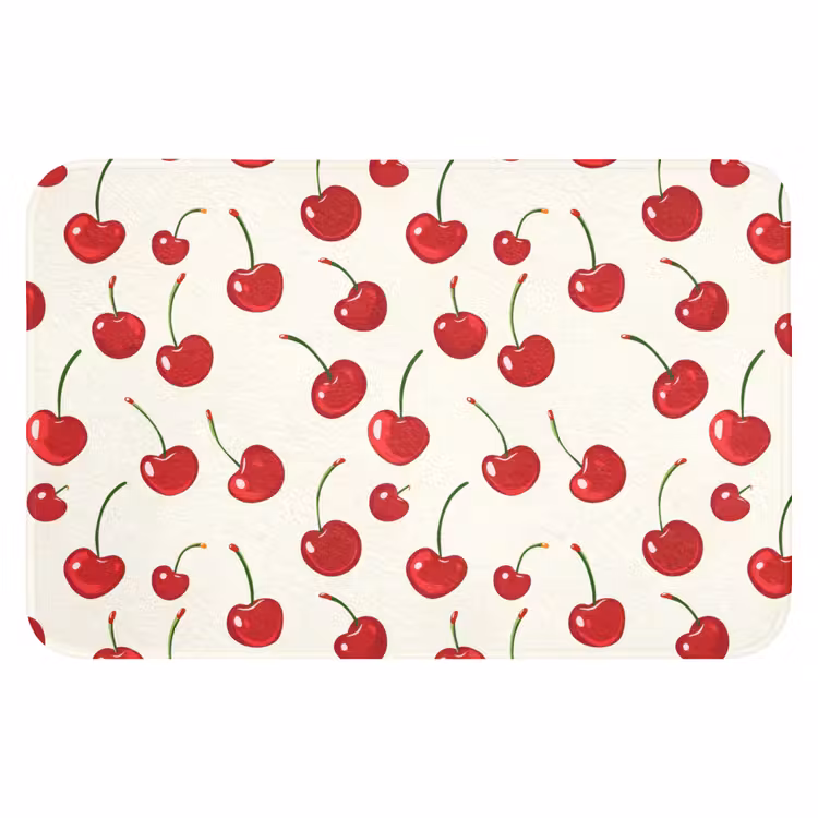 Kersen - Minimalistisch - Rood Badmat klein 997 -3d