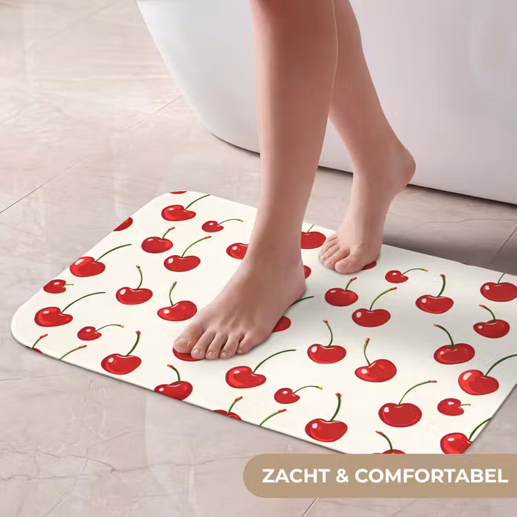 Kersen - Minimalistisch - Rood Badmat klein 997 -USP_ZachtNL