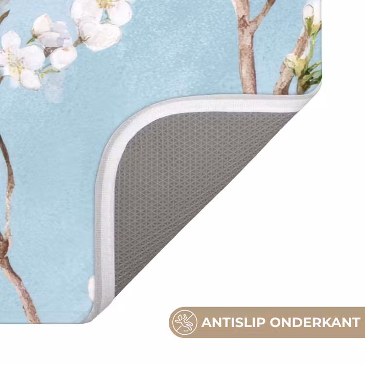 Kersenbloesem - Textuur - Blauw Badmat middel 997 -USP_AntislipNL