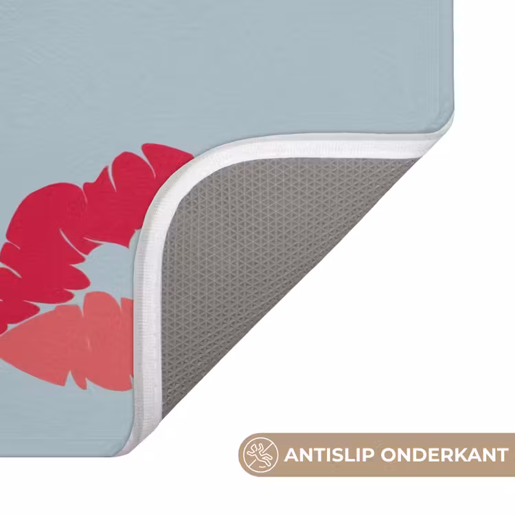 Kiss my ass - Lip - Blauw Badmat klein -USP_AntislipNL