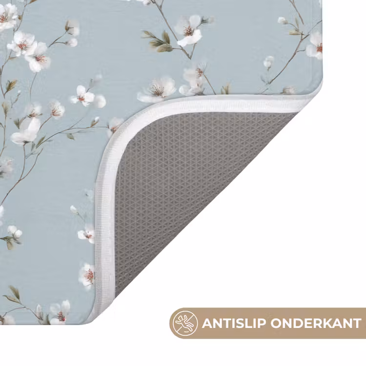 Klassiek - Bloemen - Blauw Badmat klein 997 -USP_AntislipNL