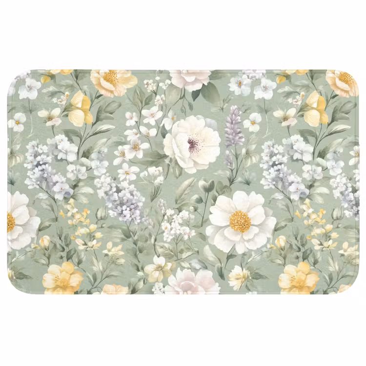 Klassiek - Bloemenpatroon - Kleurrijk Badmat klein 997 -3d