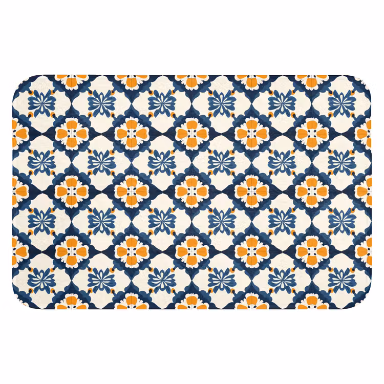 Klassiek - Geometrisch - Blauw Badmat klein 997 -3d