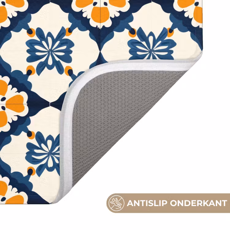 Klassiek - Geometrisch - Blauw Badmat klein 997 -USP_AntislipNL