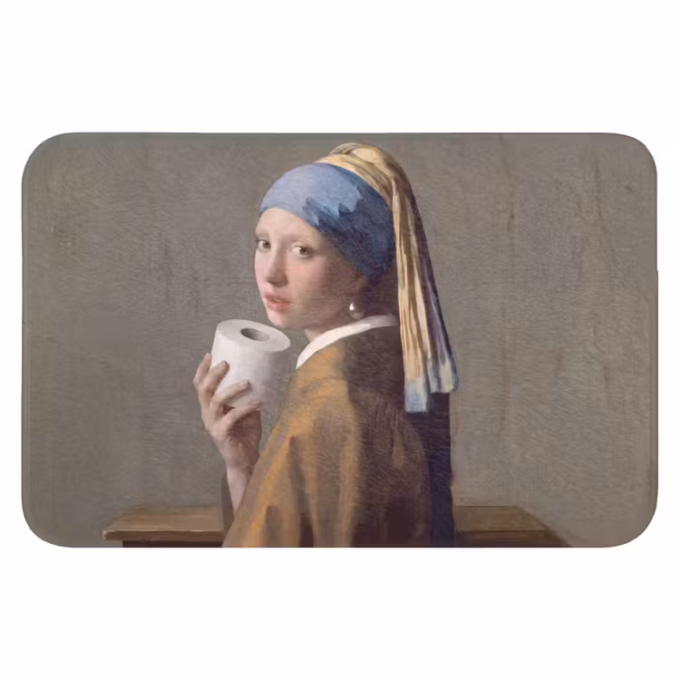 Klassiek - Humor - Kleurrijk Badmat klein -3d