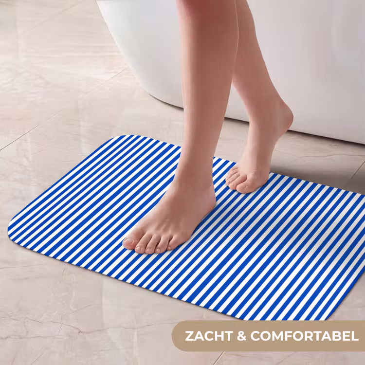 Klassiek - Strepen - Blauw Badmat klein 997 -USP_ZachtNL