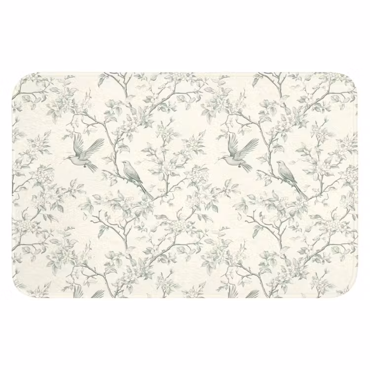 Klassiek - Vogels - Groen Badmat klein 997 -3d