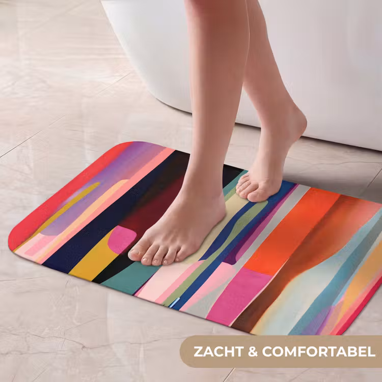 Kleurbanen - Verticaal - Kleurrijk Badmat klein -USP_ZachtNL