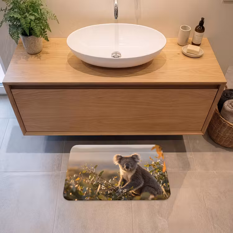 Koala - Bladeren - Ochtendlicht Badmat klein -sfeer1