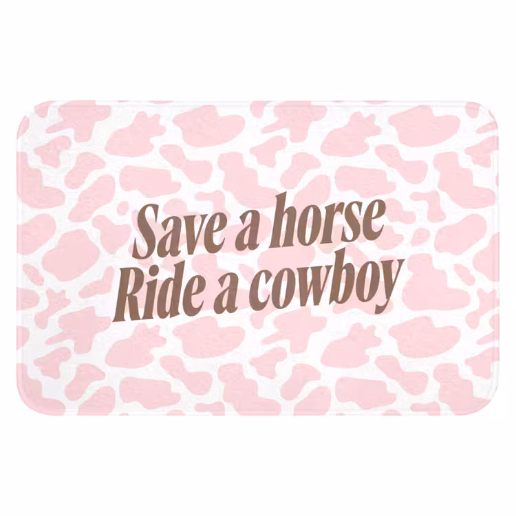 Koeienprint - Roze - Cowboy - Horse Badmat klein -3d
