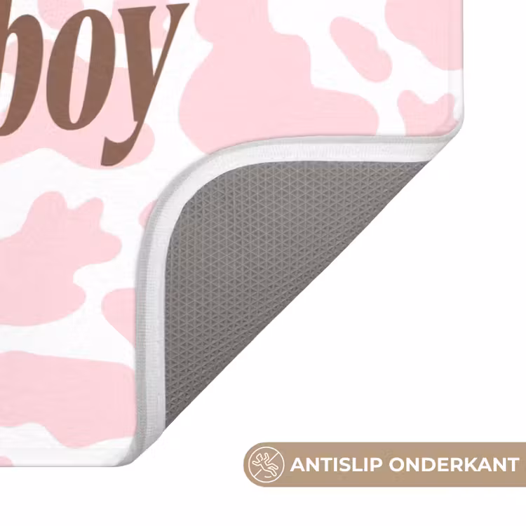 Koeienprint - Roze - Cowboy - Horse Badmat klein -USP_AntislipNL