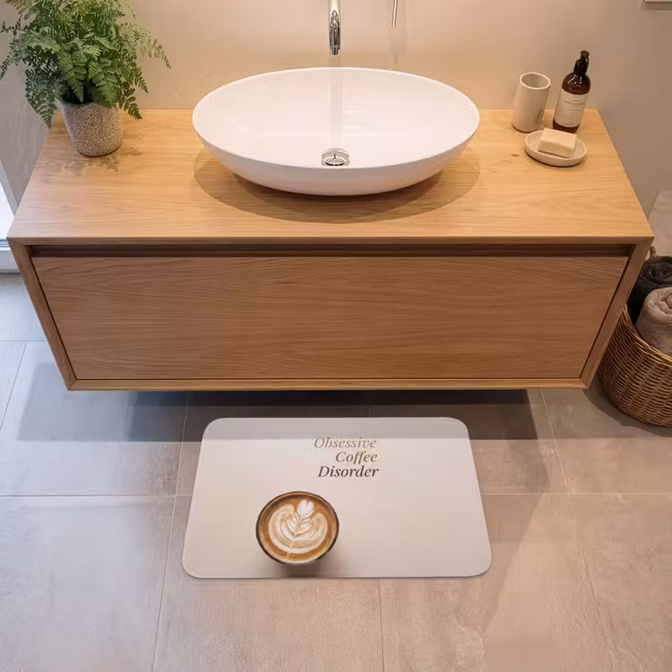 Koffie - Obessive Coffee Disorder - Beige Badmat klein -sfeer1