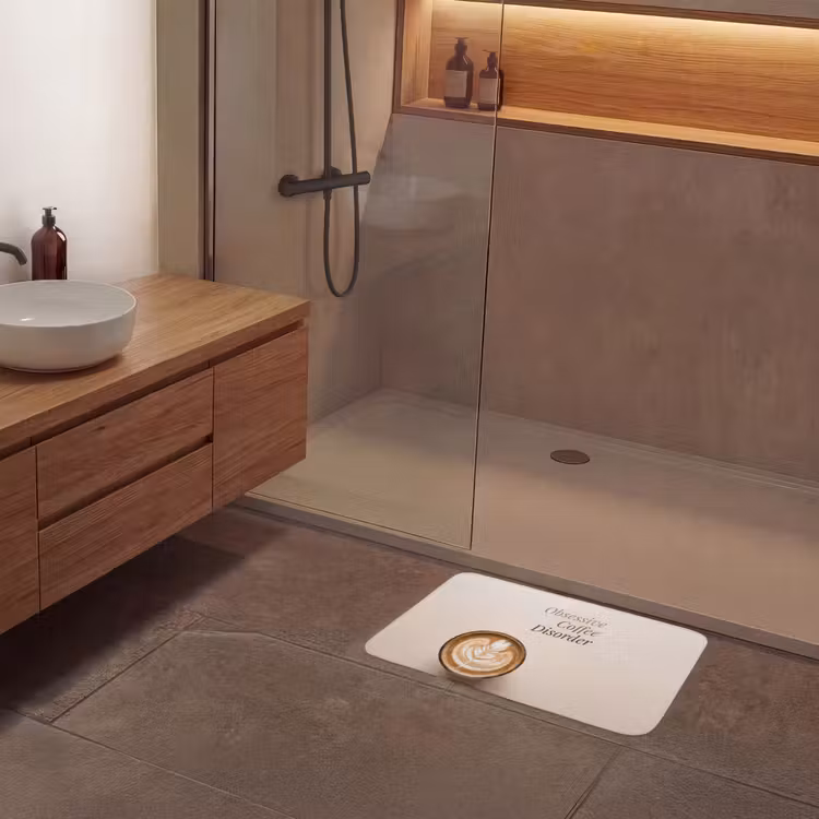 Koffie - Obessive Coffee Disorder - Beige Badmat klein -sfeer2