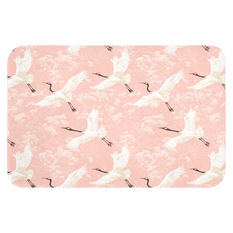 Kraanvogels - Bloesem - Roze Badmat klein 997 -3d