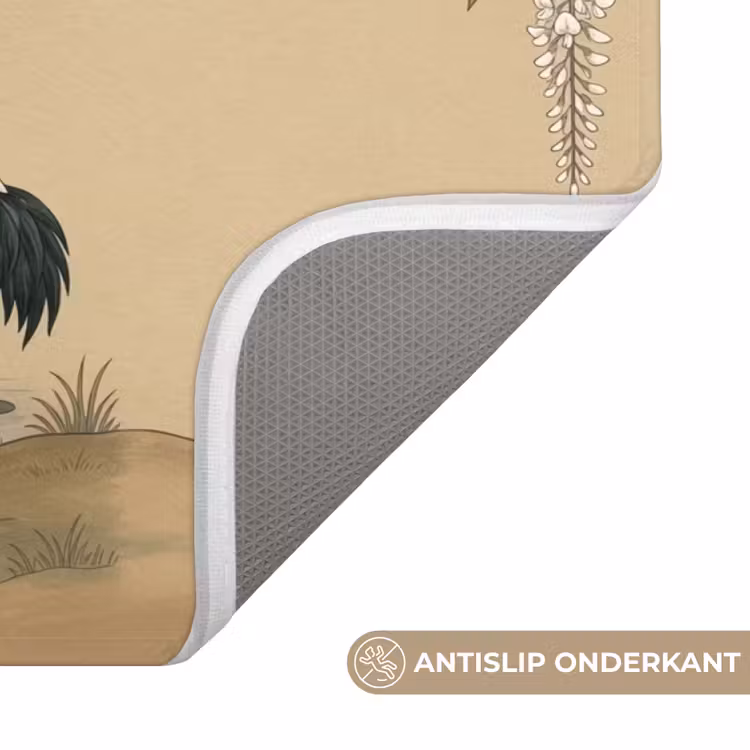 Kraanvogels - Water - Beige Badmat klein -USP_AntislipNL