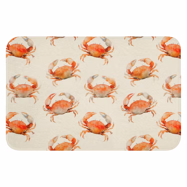 Krabben - Patroon - Oranje Badmat klein 997 -3d