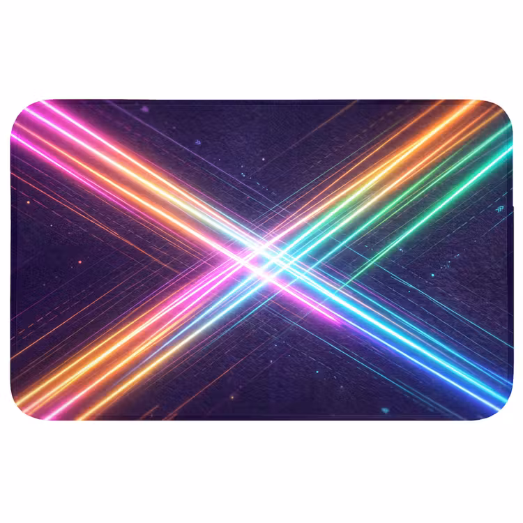 Kruisen - Lasterstralen - Neon Badmat klein -3d