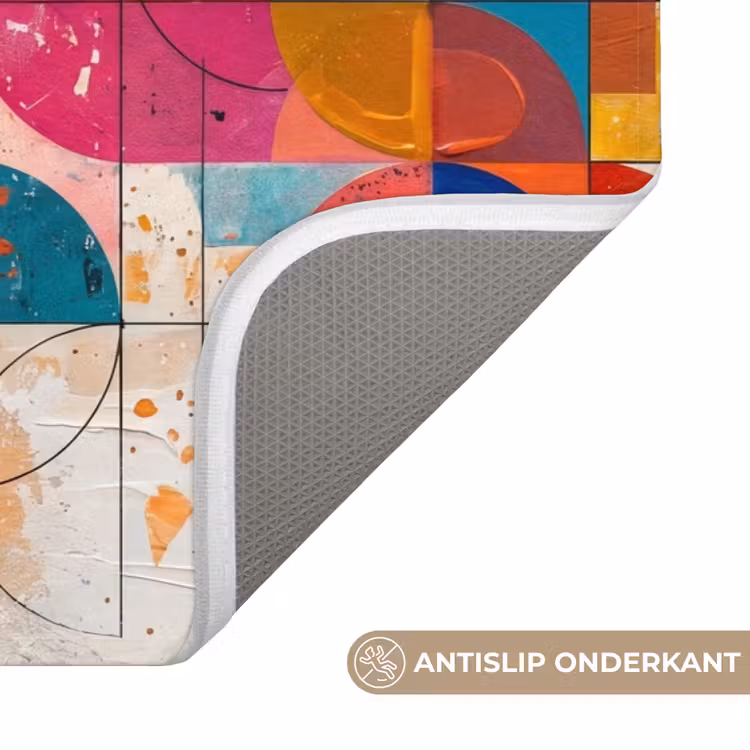 Kunst - Geometrisch - Abstract - Kleurrijk Badmat klein -USP_AntislipNL