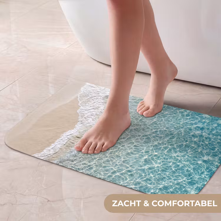 Kust - Zand - Blauw Badmat klein -USP_ZachtNL