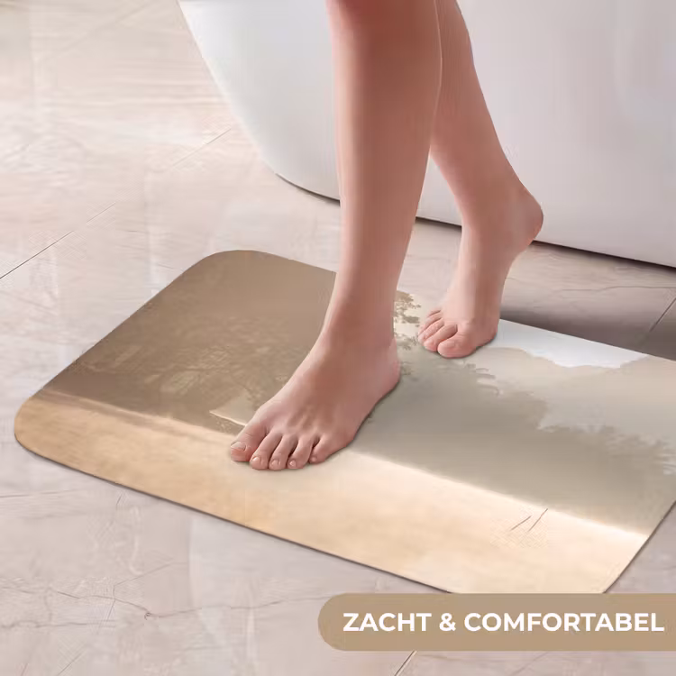 Landschap - Bos - Water - Mist - Beige Badmat klein -USP_ZachtNL
