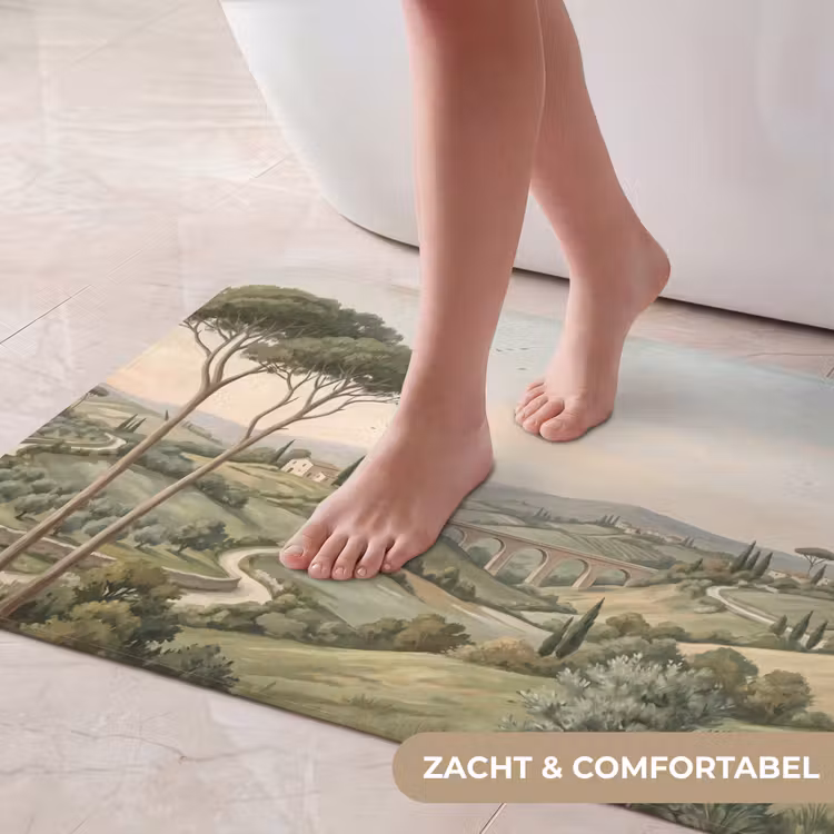 Landschap - Heuvels - Zandpad - Groen Badmat middel -USP_ZachtNL
