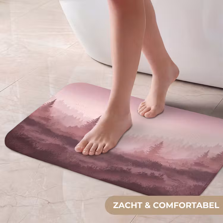 Landschap - Mistig - Roze Badmat klein -USP_ZachtNL