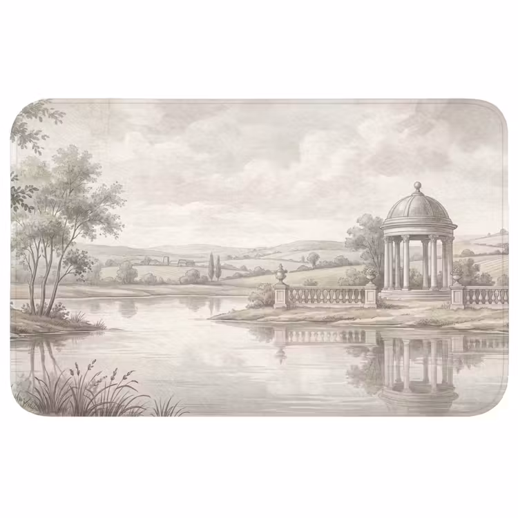 Landschap - Water - Natuur - Sepia Badmat klein -3d