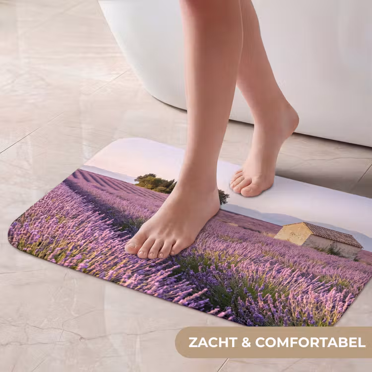 Lavendel - Landschap - Sereen - Paars Badmat klein -USP_ZachtNL