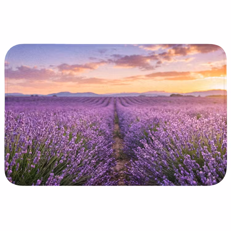 Lavendel - Veld - Natuur - Paars Badmat klein -3d