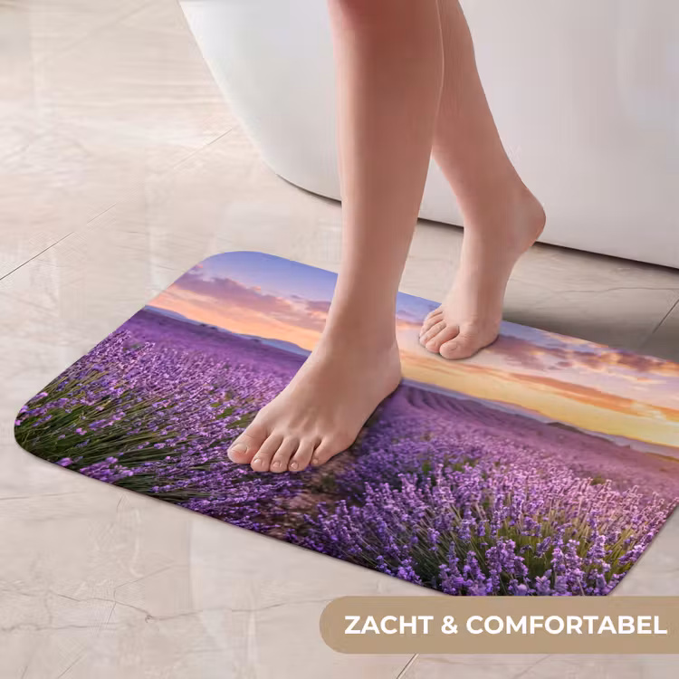 Lavendel - Veld - Natuur - Paars Badmat klein -USP_ZachtNL