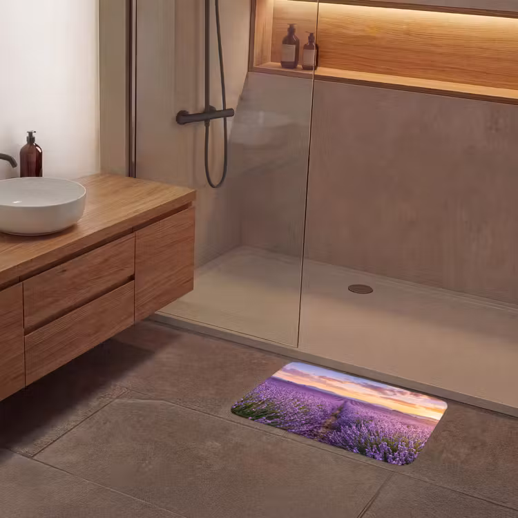 Lavendel - Veld - Natuur - Paars Badmat klein -sfeer2