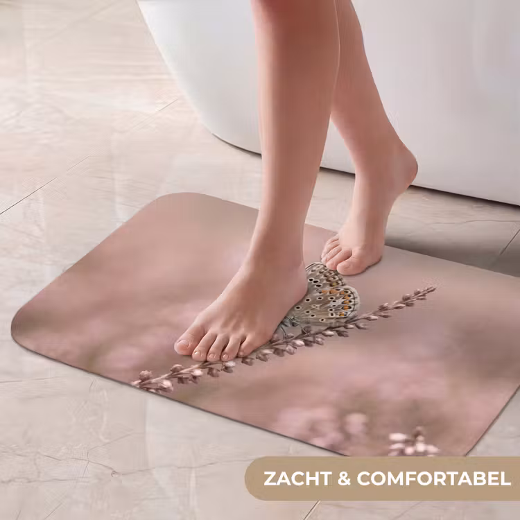 Lavendel - Vlinder - Paars Badmat klein -USP_ZachtNL