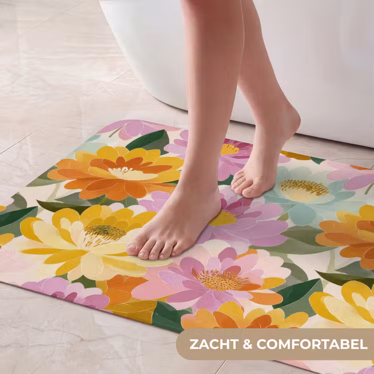 Lelies - Aquarel - Pastel Badmat klein 997 -USP_ZachtNL
