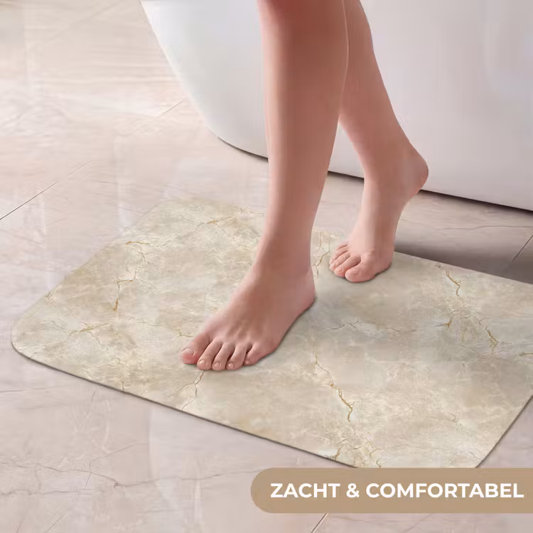 Lichtbeige - Marmer - Aders Badmat klein 997 -USP_ZachtNL