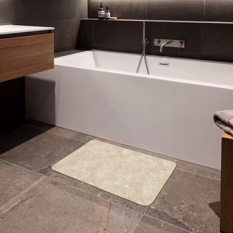 Lichtbeige - Marmer - Diffusie adering Badmat klein 997 -sfeer3