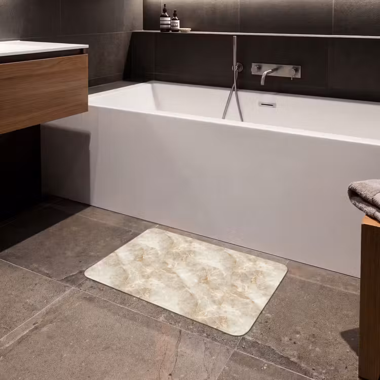 Lichtbeige - Onyx - Subtiel Badmat klein 997 -sfeer3