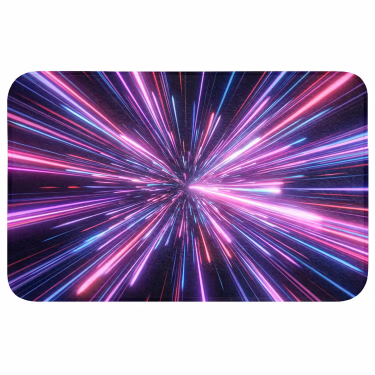 Lichtsnelheid - Ruimte - Roze - Paars Badmat klein -3d