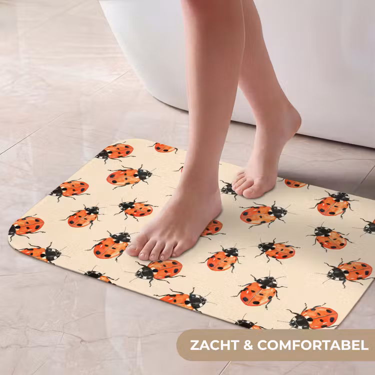 Lieveheersbeestjes - Patroon - Rood Badmat klein 997 -USP_ZachtNL
