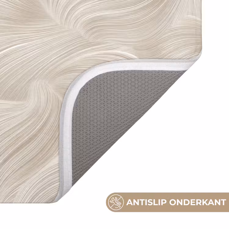 Lijnen - Waaier - Beige Badmat klein 997 -USP_AntislipNL