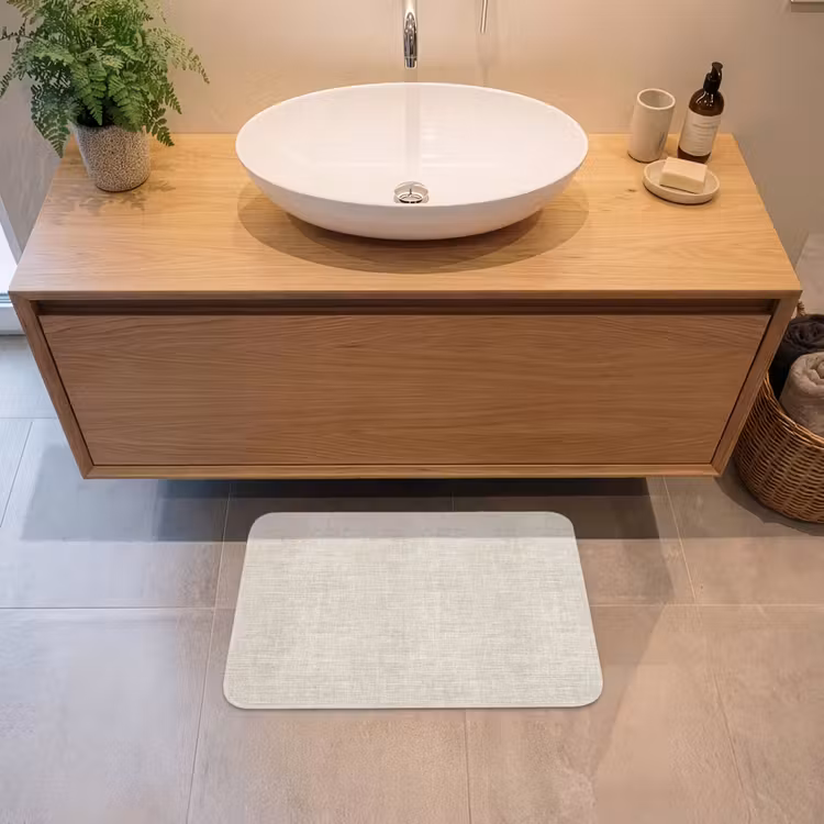 Linnen - Textuur - Beige Badmat klein 997 -sfeer1