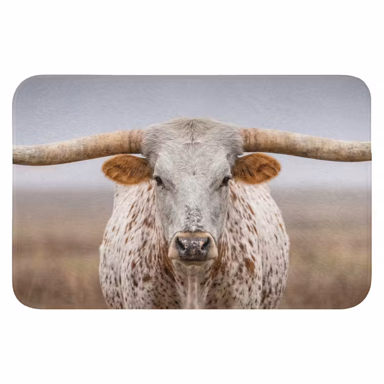 Longhorn - Grasveld - Dier Badmat klein -3d