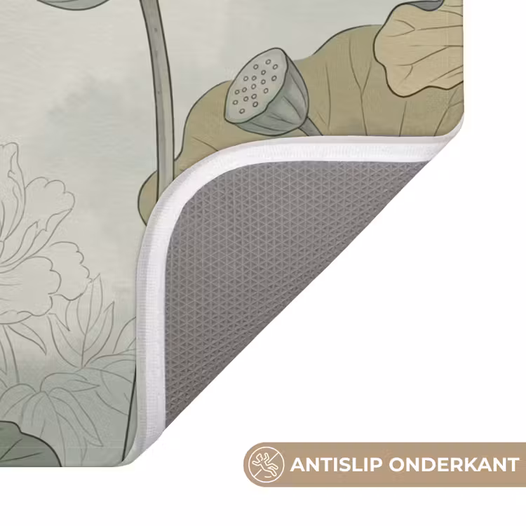 Lotus - Bloemen - Groen Badmat klein -USP_AntislipNL
