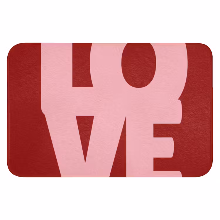 Love - Rood - Blokletters Badmat klein -3d