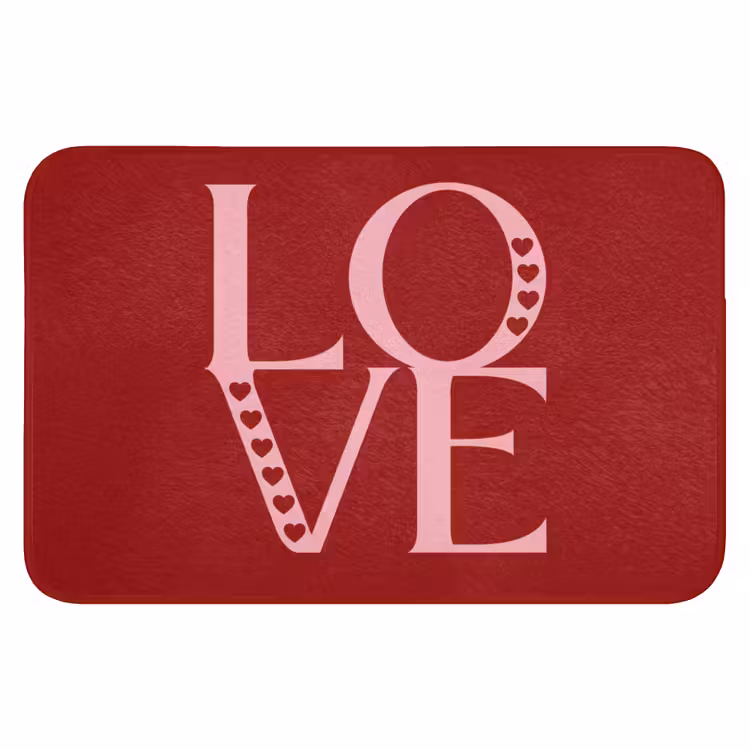 Love - Rood - Hatjes Badmat klein -3d