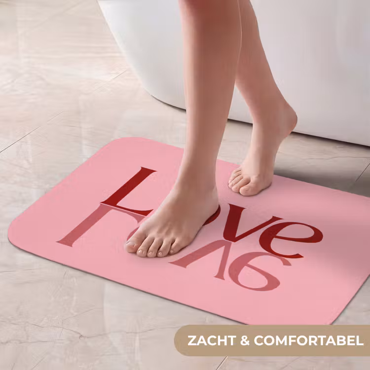 Love - Roze - Spiegeling Badmat klein -USP_ZachtNL