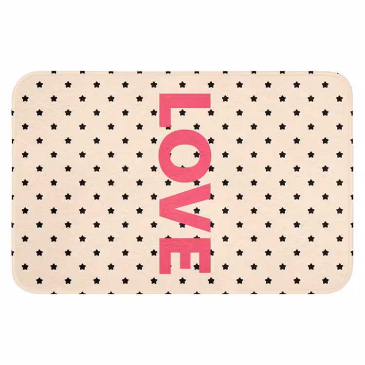 Love - Stippen - Roze Badmat klein -3d