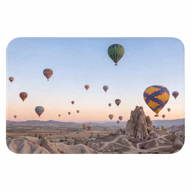Luchtballonnen - Rotsen - Zonsopgang Badmat klein -3d
