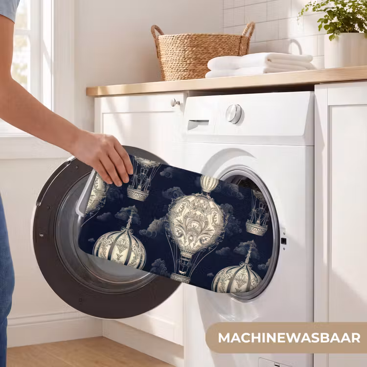 Luchtballonnen - Wolken - Patroon - Donkerblauw Badmat middel 997 -USP_WasbaarNL