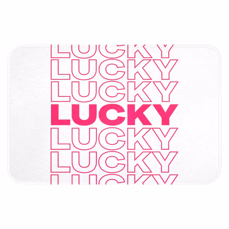 Lucky - Roze - Patroon Badmat klein -3d